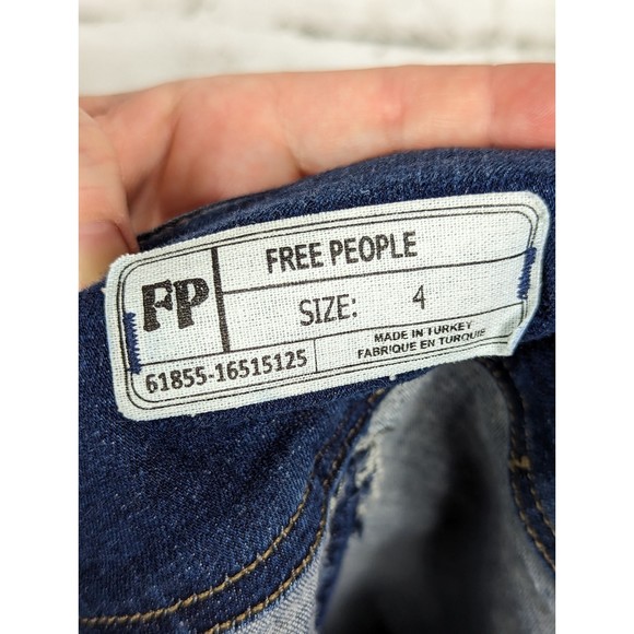 FREE PEOPLE Y2K 90s Women's Femme Corset High Waisted Stretch Denim Skirt Size 4 - Picture 6 of 8